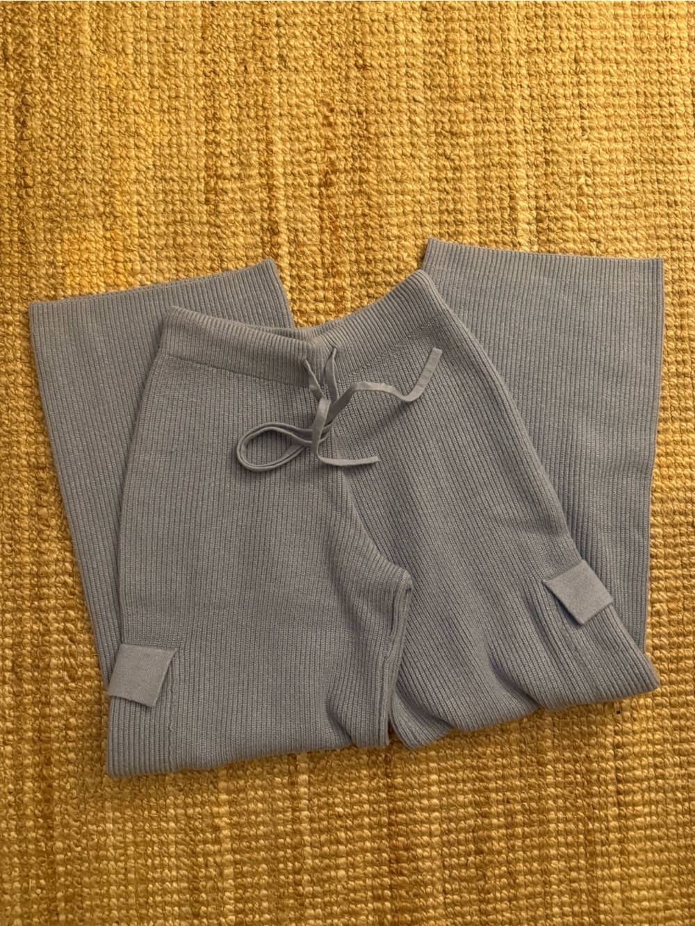 Yogalicious Luxe Knit Cargo Wide Leg Pants — XS — Dusty Blue